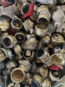 Yellow brass in pieces